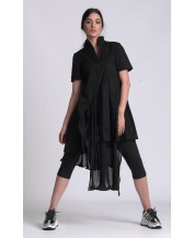 Black Chiffon Pleated Shirt...