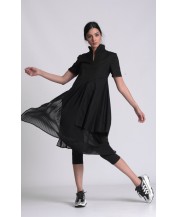 Black Chiffon Pleated Shirt...