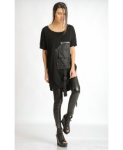 Black loose-fitting top...