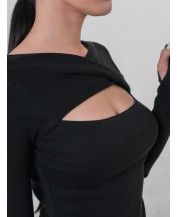 Slim Fit Long Sleeve Cutout...