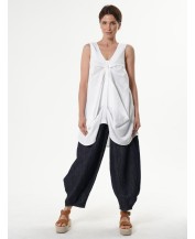 White Linen Button-Down Top