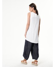 White Linen Button-Down Top