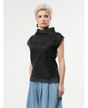 Linen pointelle turtleneck...