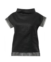 Linen pointelle turtleneck...