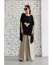 Black short-sleeved long top