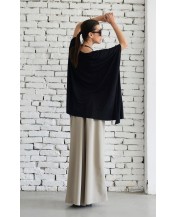 Black short-sleeved long top