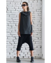 Dark Grey Sleeveless Hoodie